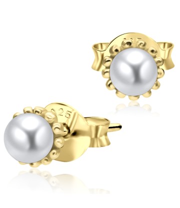 Gold Plate Pearl Ball Stud Earring STS-3368-GP